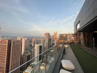 a view of a city skyline from a building at Anggun KL Malaysia in Kuala Lumpur