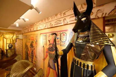 a room with a mannequin in front of a wall at Fahrenheit88 - Egypt Theme Kuala Lumpur Bukit Bintang in Kuala Lumpur