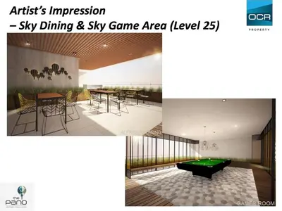 a collage of two pictures of a room with a pool table at I-Concept Homestay in Kuala Lumpur