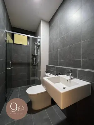 a bathroom with a sink and a shower and a toilet at TF009 - Lavile Sunway Velocity KL View in Kuala Lumpur