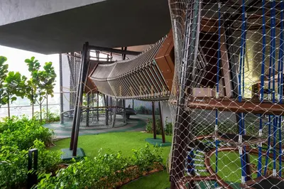 a net on the side of a building at Axon Premier Suites Kuala Lumpur in Kuala Lumpur