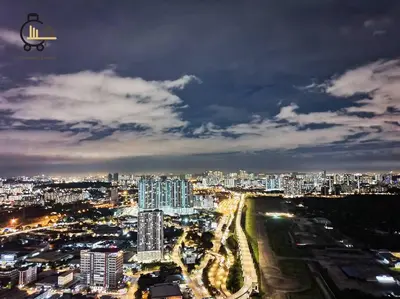a view of a city at night with buildings at 1 min to KL Tallest Residence Heart of Klang Valley in Kuala Lumpur