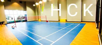 a tennis court with a net in a room at Luxury Balcony at Trion KL by HCK in Kuala Lumpur