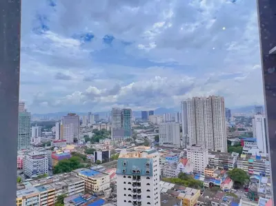 a view of a city with tall buildings at Comfy & Cozy Chambers KL, Near PWTC & Sunway Putra Mall in Kuala Lumpur