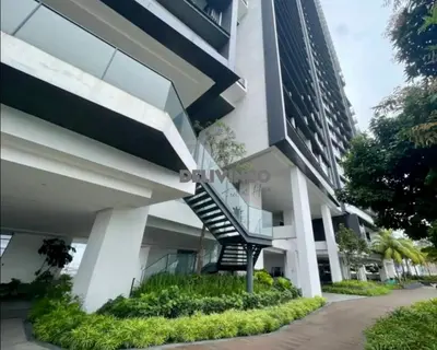 a building with stairs on the side of it at Continew at 35 floor - 5pax - KL - TRX - 2 Bedroom in Kuala Lumpur
