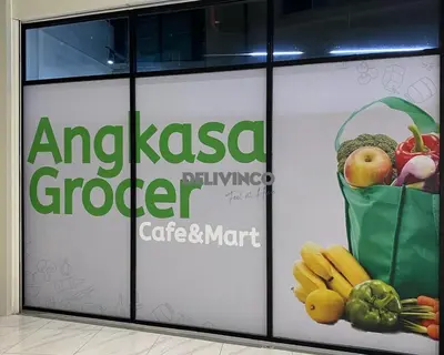 a sign for a grocery store with a bag of fruits and vegetables at The Luxe 2 pax Studio at KL - Microwave - Washer in Kuala Lumpur