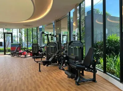 a gym with cardio equipment in a building at 2Room 6pax 2 min to # Chan Sow Lin # TRX #Velocity #KLCC in Kuala Lumpur