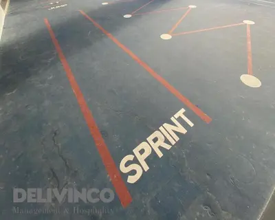a basketball court with the word spring written on it at Trion - 2BR - 6pax - KL - 9mins - IKEA & Velocity in Kuala Lumpur