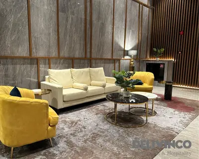 a living room with a couch and two chairs and a table at Trion - 2BR - 6pax - KL - 9mins - IKEA & Velocity in Kuala Lumpur