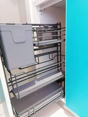 a refrigerator with metal shelves in a room at PWTC Titiwangsa HKL near MRT family in Kuala Lumpur