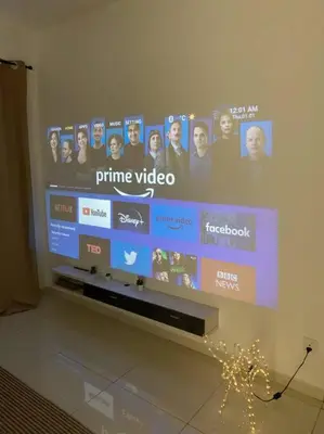 a large screen with a tv on a wall at LOVELy Home For Small Family@KL in Kuala Lumpur