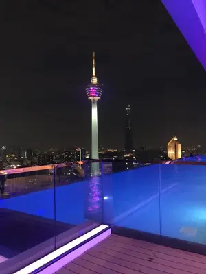 a view of the space needle at night at Platinum KLCC & Bukit Bintang in Kuala Lumpur