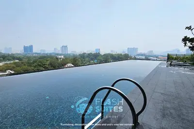 a view of a large pool of water on a building at Expressionz Premium Suites @ KLCC in Kuala Lumpur
