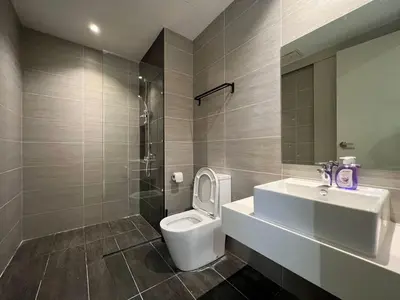 a bathroom with a toilet and a sink at KL City View 2R1B Free Wifi 6pax in Kuala Lumpur