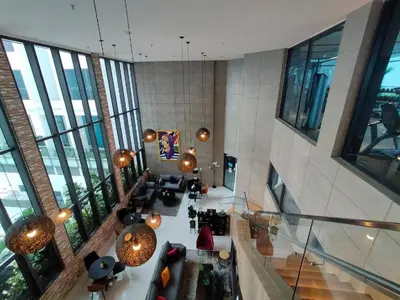 an overhead view of a living room in a building at Wisma Infinitum Studio 5\u5206\u949f\u62b5\u8fbe KL \u5e02\u4e2d\u5fc3 in Kuala Lumpur