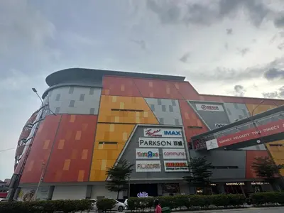 a building with colorful panels on the side of it at family suite Laville#velocity maluri by Homeizing in Kuala Lumpur