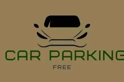 a white car parked with the words car parking free at Cozy Duplex Studio near Kuala Lumpur next to LRT Train Station in Ampang
