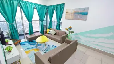 a living room with a couch and a table at 3A YOLO Budget Condo in Kuala Lumpur