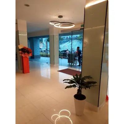 a potted plant in the middle of a lobby at Sakura Elite Kuala Lumpur in Kuala Lumpur