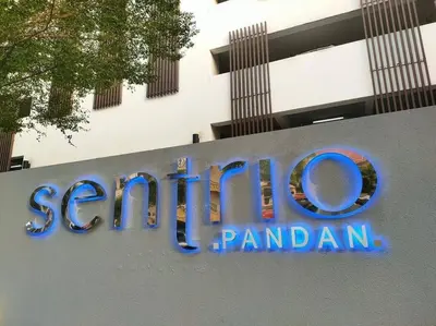 a sign for the sony pampan sign on a building at Elisa Sentrio Pandan Suites in Kuala Lumpur