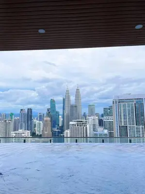 a view of a city skyline from a building at 2BR, 7PX The Colony@Near Quill CityMall & Monorail in Kuala Lumpur