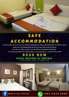 a flyer for a hotel room with two beds at Hotel Westree KL Sentral in Kuala Lumpur