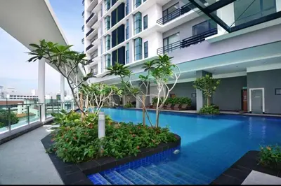 a swimming pool in the middle of a building at 09-7 Sweet Home-Casa Residency in Kuala Lumpur