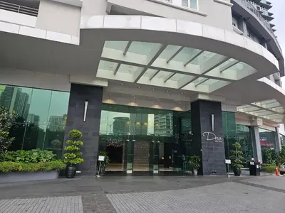 a view of a building with glass doors at Deluxe Family, Dua Sentral in Kuala Lumpur