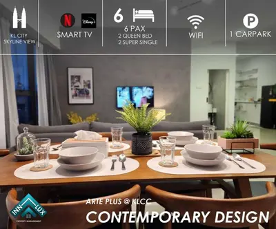 a catalogue of a dining room with a table and chairs at Arte Plus Kuala Lumpur by Inn Lux in Kuala Lumpur