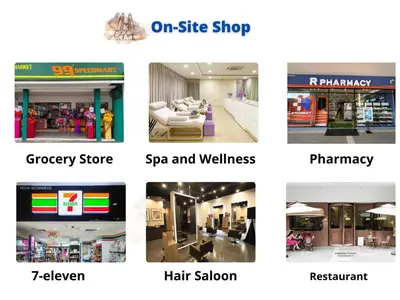 a collage of pictures of different stores at Trion @ Kuala Lumpur near KLCC TRX by Cityscape in Kuala Lumpur