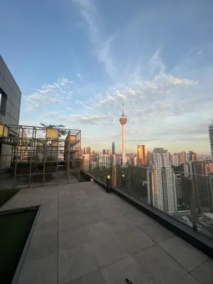 a view of a city skyline from a building at Anggun KL MY in Kuala Lumpur