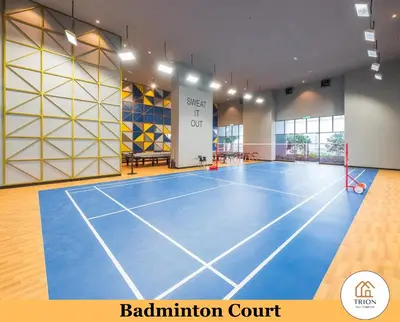 a gym with a tennis court in the middle at Trion Kuala Lumpur Near Sunway Velocity KLCC TRX Bukit Bintang in Kuala Lumpur