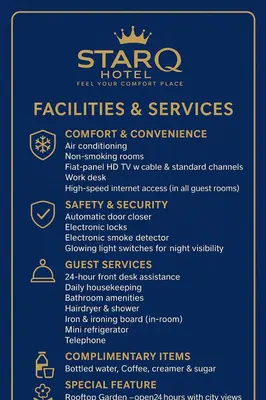 a flyer for the star hotel tell your comfort place at StarQ Hotel Kuala Lumpur in Kuala Lumpur