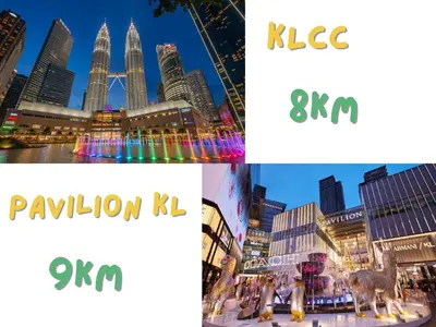 a collage of photos of a city with the words kcc and revolution k at KLCC VIEW Setapak Homestay 2BR KL view 8pax 15 min to KLCC PV21A R in Kuala Lumpur