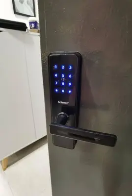 a refrigerator with a blue light on the side of it at Modern Comfy Studio Permaisuri 2 Carpark WIFI in Kuala Lumpur