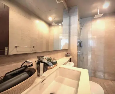 a bathroom with a sink and a toilet and a shower at KL Dorsett Damas Urban Garden Suite-F-Parking, Self C-In in Kuala Lumpur