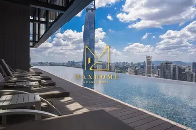 a view of the infinity pool at the mgm hotel at Maxhome Premium at Lucentia Bukit Bintang City Centre KL in Kuala Lumpur