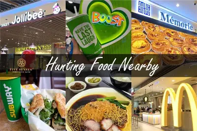 a collage of photos of food items in a store at Trion One Suites Kuala Lumpur by Five Senses in Kuala Lumpur