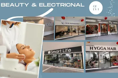 a collage of photos of a beauty and electronics store at Trion@KL by YourSuperhost in Kuala Lumpur