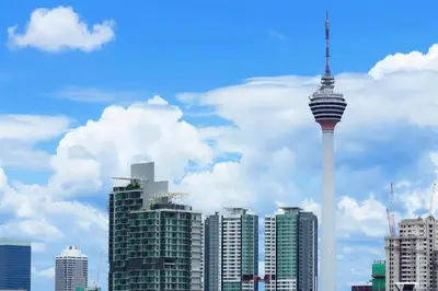 a view of the space needle in a city at Cozy home in city center with free parking - 1A in Kuala Lumpur