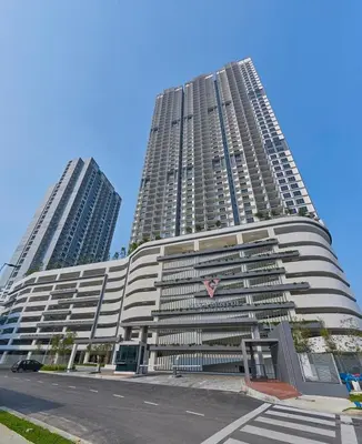 a large apartment building with two tall buildings at vista sentul residence share apartment with host in Kuala Lumpur