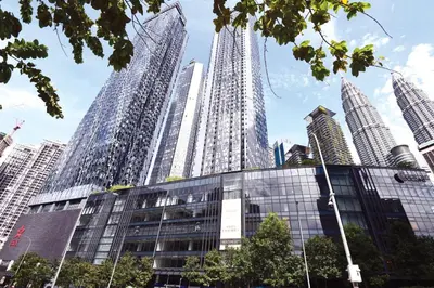 a view of a tall building with tall skyscrapers at Star Resident KLCC By M&T in Kuala Lumpur