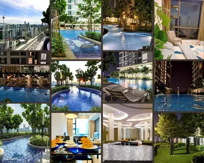 a collage of pictures of a resort at The Royal Reside in Kuala Lumpur