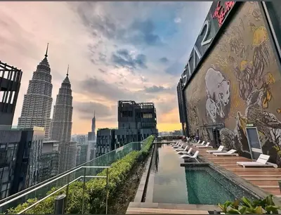 a view of a city from the rooftop of a building at Star Residence KLCC By M&T in Kuala Lumpur