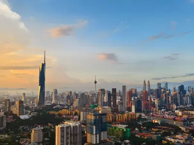 a city skyline with a lot of tall buildings at Premium Skyscraper 1 Bedroom Suite in KL 1-3pax in Kuala Lumpur