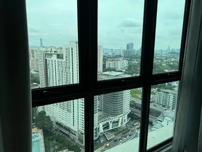 a view from a window of a city at TheOoak 1BRoom cozyhome with balcony in Kuala Lumpur