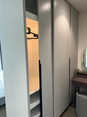 a room with a closet with a mirror at TheOoak 1BRoom cozyhome with balcony in Kuala Lumpur