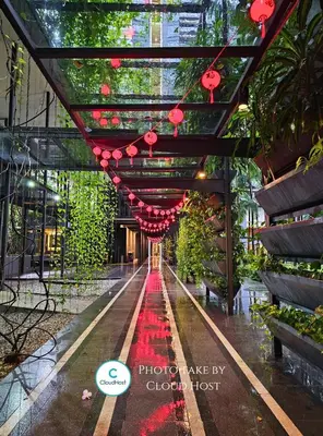 a hallway with red lanterns in a building at St Mary KLCC Luxury 3BR High End Residence 7min Walk to Pavilion and Bukit Bintang by Cloud Host in Kuala Lumpur