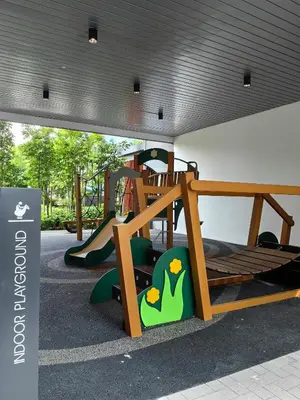 a playground with a slide and a bunk bed at TRX Agile Bukit Bintang KLCC View 8pax Family Suites in Kuala Lumpur