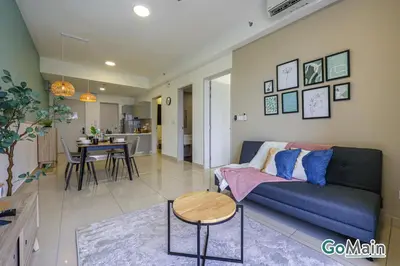 a living room with a couch and a table at Suitable for Long Stay For 2-4 Trion Bukit Bintang Near KL KLCC in Kuala Lumpur